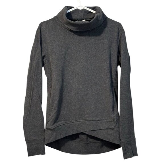 Lululemon Womens Pleated Gray Long Sleeves Turtleneck Blouse Size 6 - Picture 1 of 12